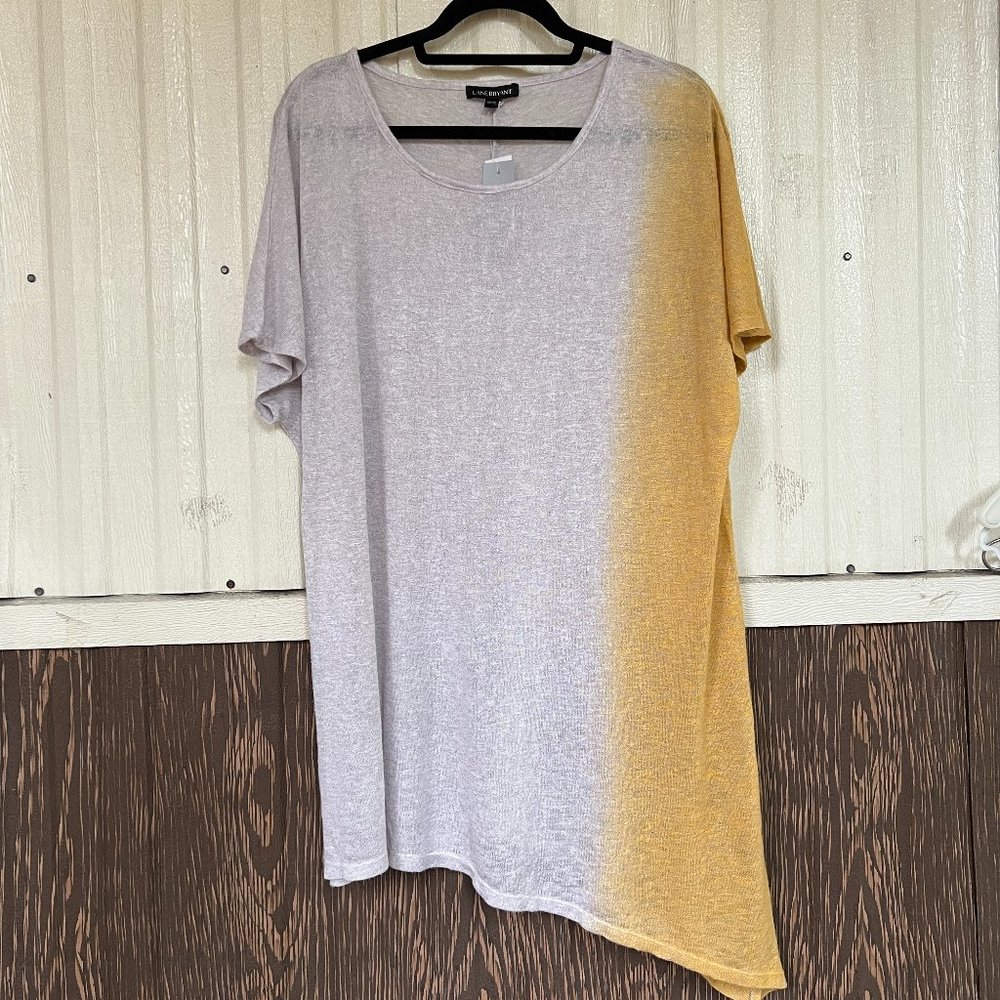 NWT Lane Bryant knit t shirt gradient white yellow size 18/20